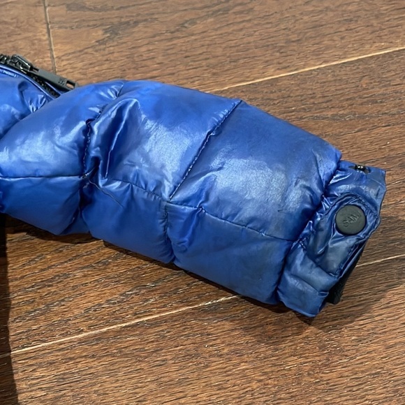 Sam Navy and Black Boys Hooded Down Jacket Size 6 - Picture 2 of 10